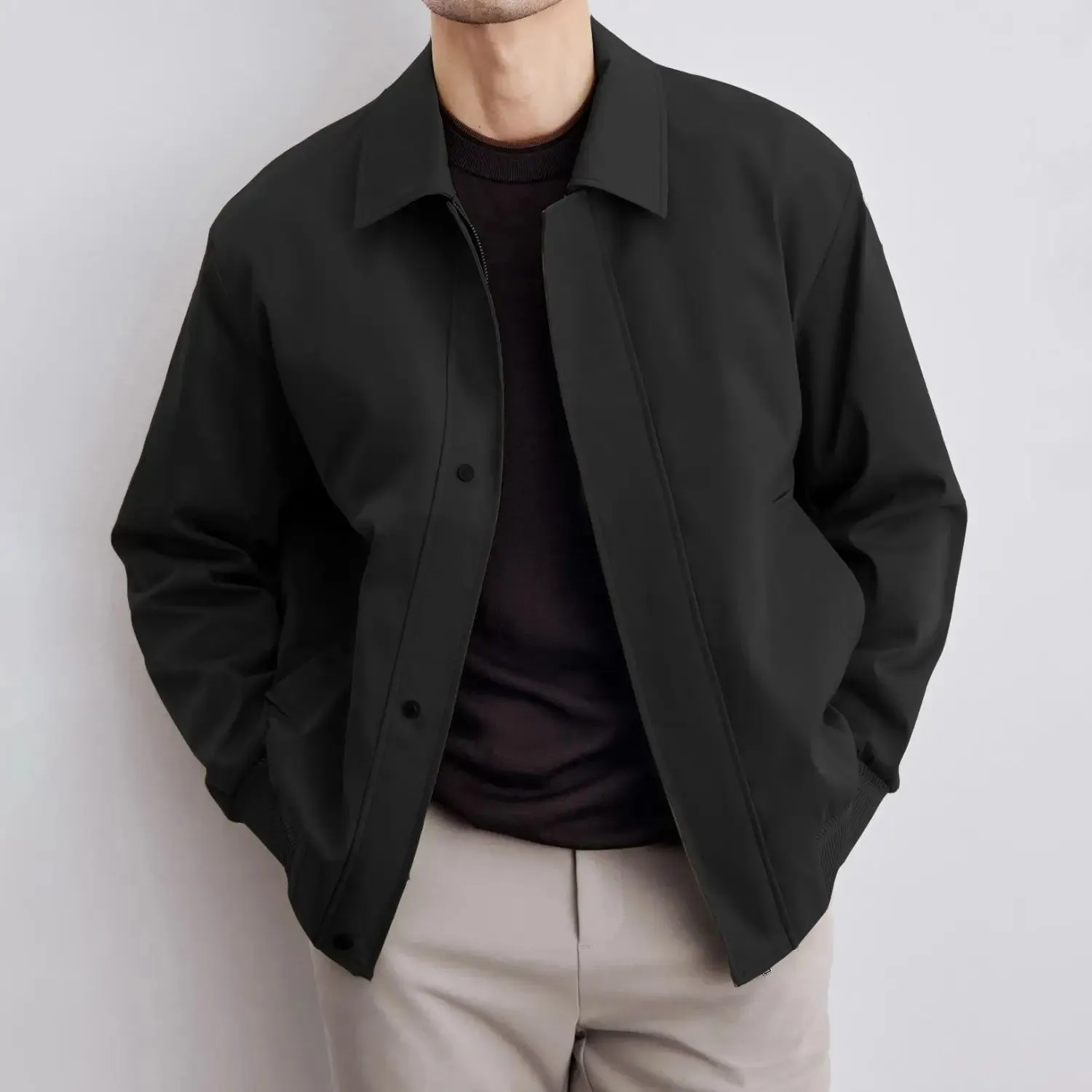 Aidase mens outfits Maillard Style Autumn New Short Men Jacket Korean Fashion Lapel High-end Solid Color Casual Bomber Jacket Coats Men