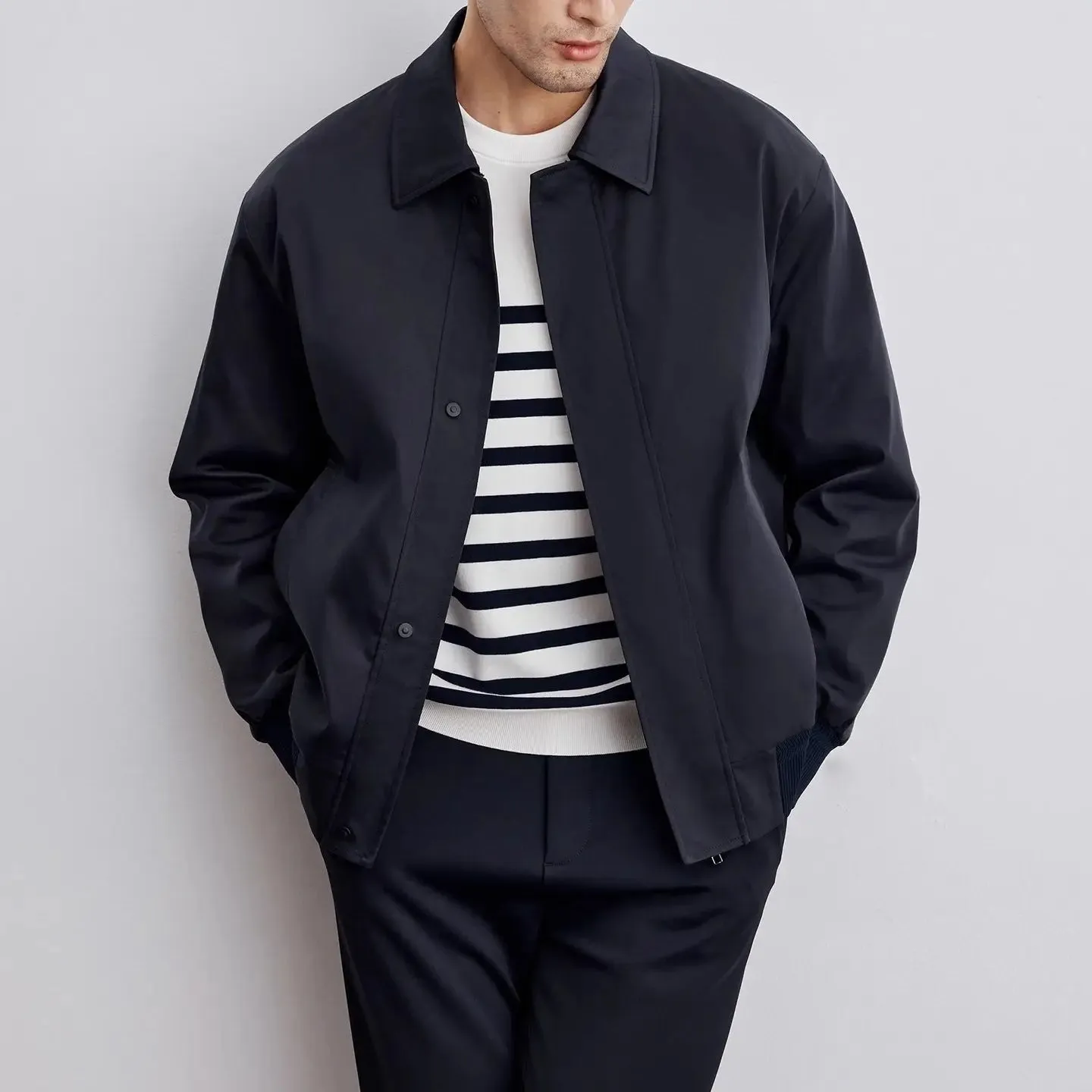 Aidase mens outfits Maillard Style Autumn New Short Men Jacket Korean Fashion Lapel High-end Solid Color Casual Bomber Jacket Coats Men