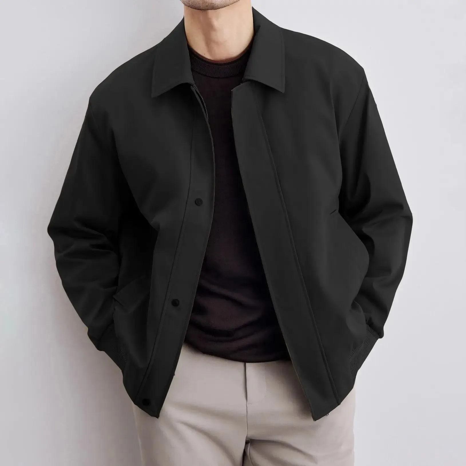 Aidase mens outfits Maillard Style Autumn New Short Men Jacket Korean Fashion Lapel High-end Solid Color Casual Bomber Jacket Coats Men