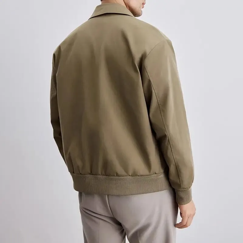 Aidase mens outfits Maillard Style Autumn New Short Men Jacket Korean Fashion Lapel High-end Solid Color Casual Bomber Jacket Coats Men