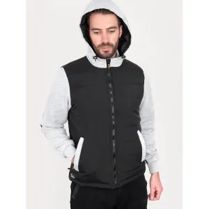 Bisley Flex & Move Contrast Puffer Fleece Hooded Jacket - Black/Charcoal