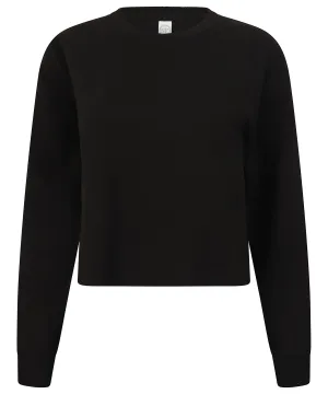 Black - Women's cropped slounge sweat