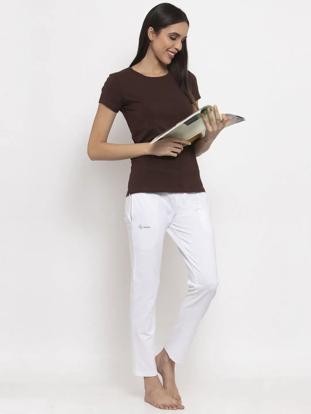 Bra-Less Double Layered T-Shirt - Brown