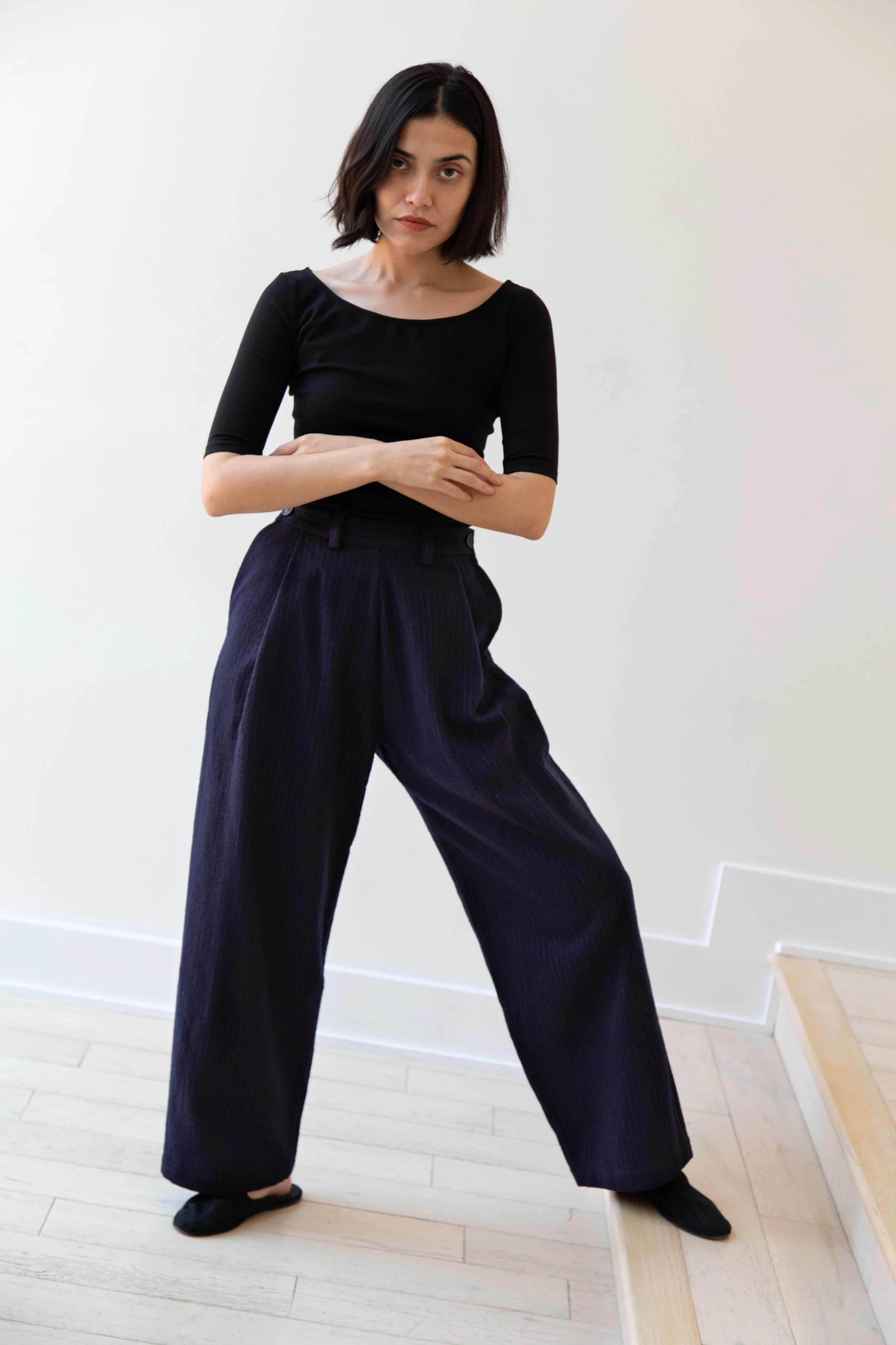 Cawley | Georgia Trousers in Pinstripe