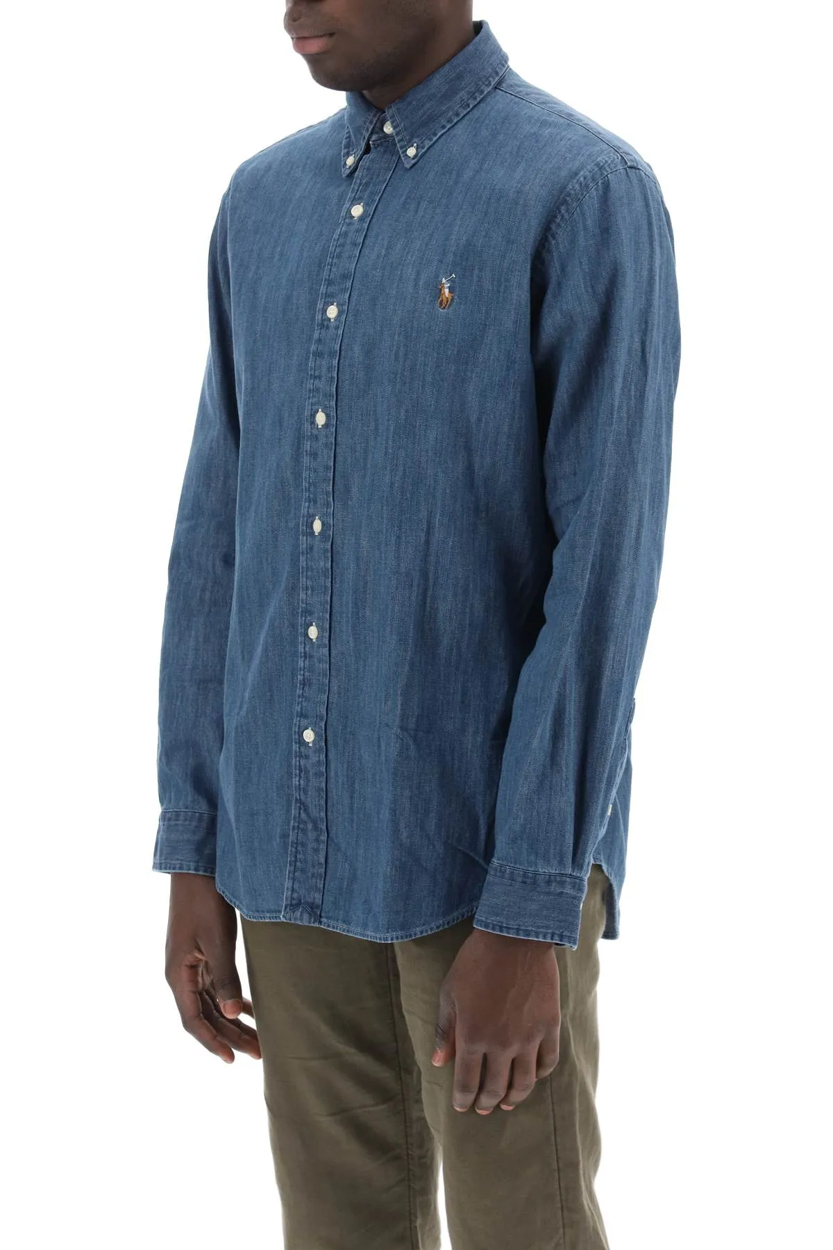 custom fit shirt in lightweight denim 710792043001 DENIM