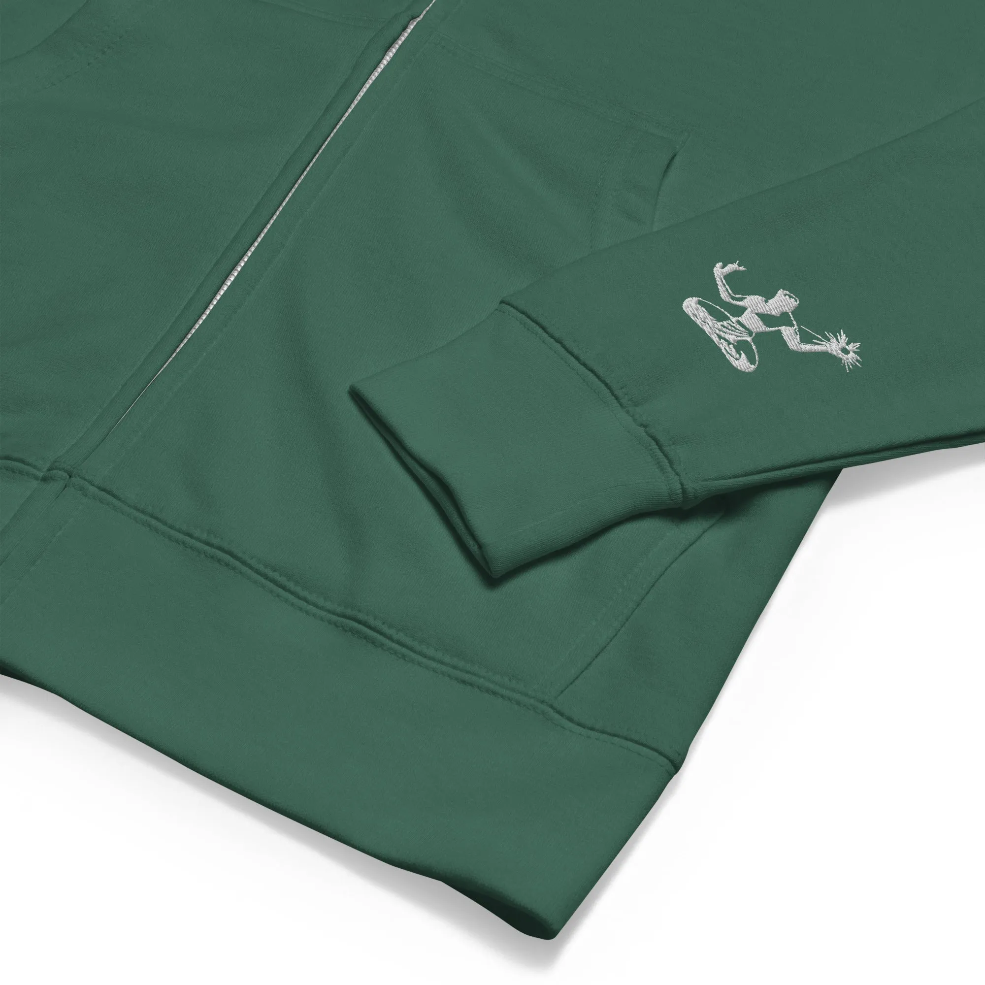 Detroit Champ Premium Unisex Fleece Zip Hoodie - Green / White