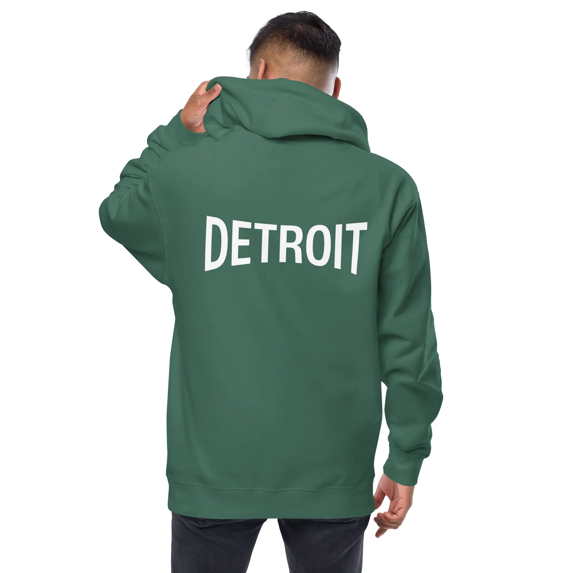 Detroit Champ Premium Unisex Fleece Zip Hoodie - Green / White