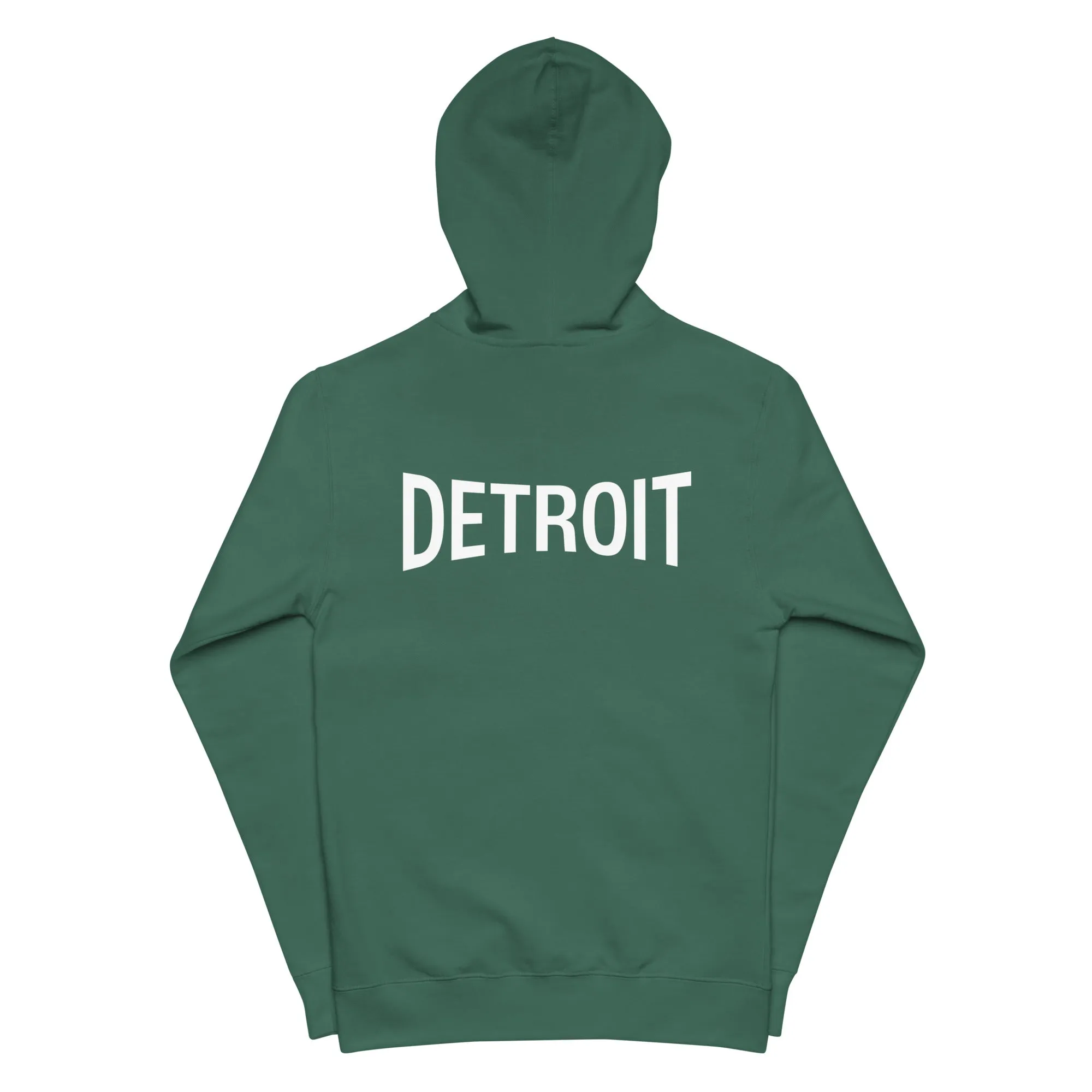 Detroit Champ Premium Unisex Fleece Zip Hoodie - Green / White