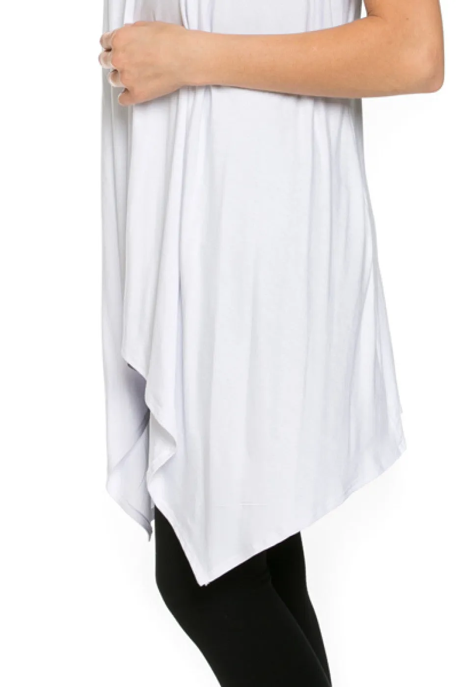 Draped Open Front Jersey Knit Vest