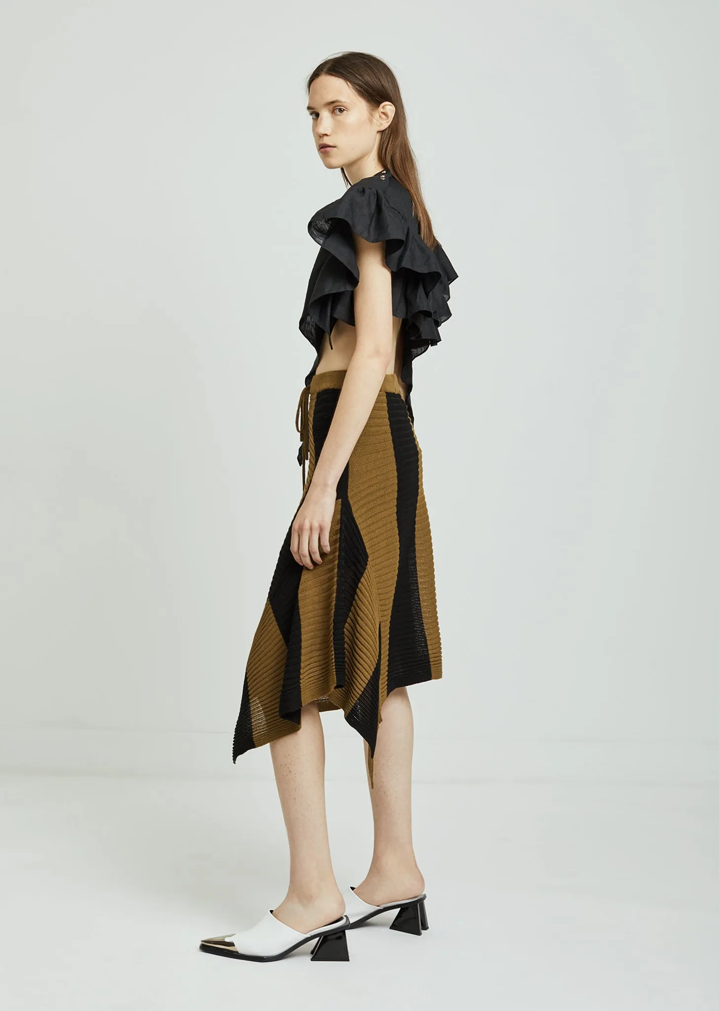 Draped Rib Knit Skirt