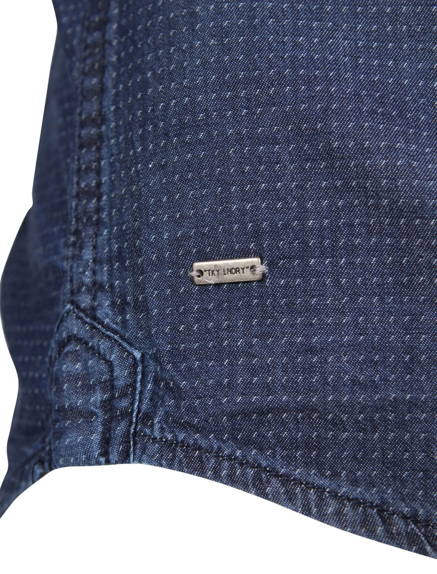 Gatiss Dotted Denim Shirt in Indigo Blue - Tokyo Laundry