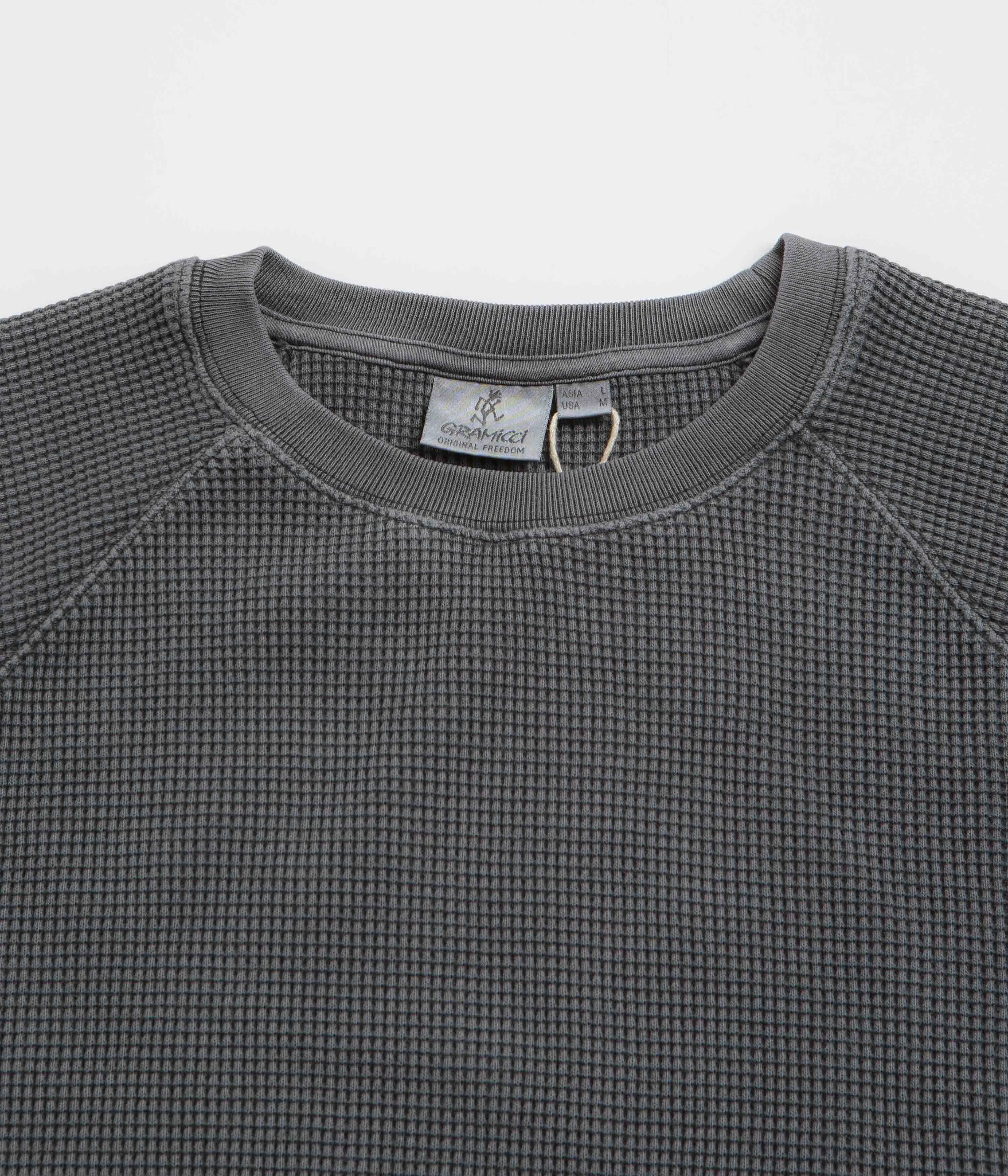 Gramicci Waffle Crewneck Sweatshirt - Pigment Black