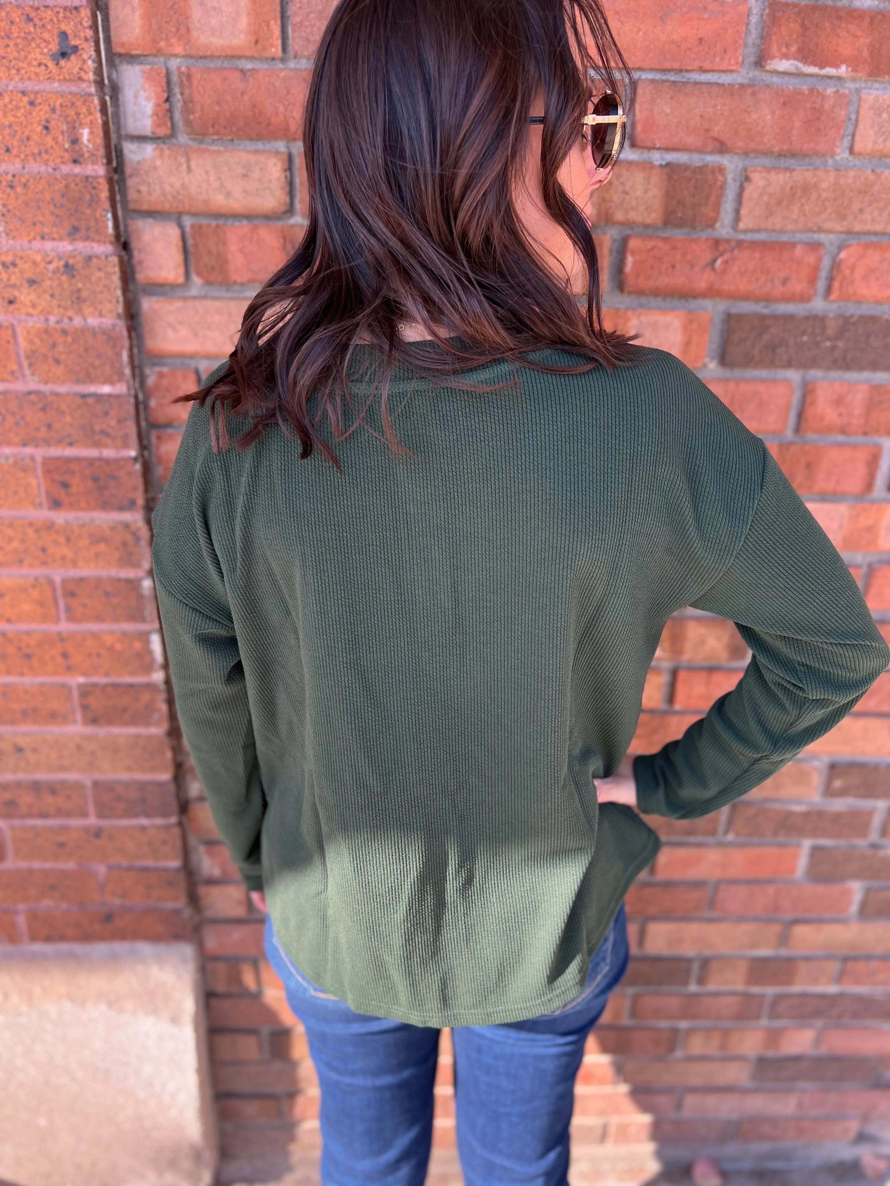 Half Button Down Long Sleeve Henley