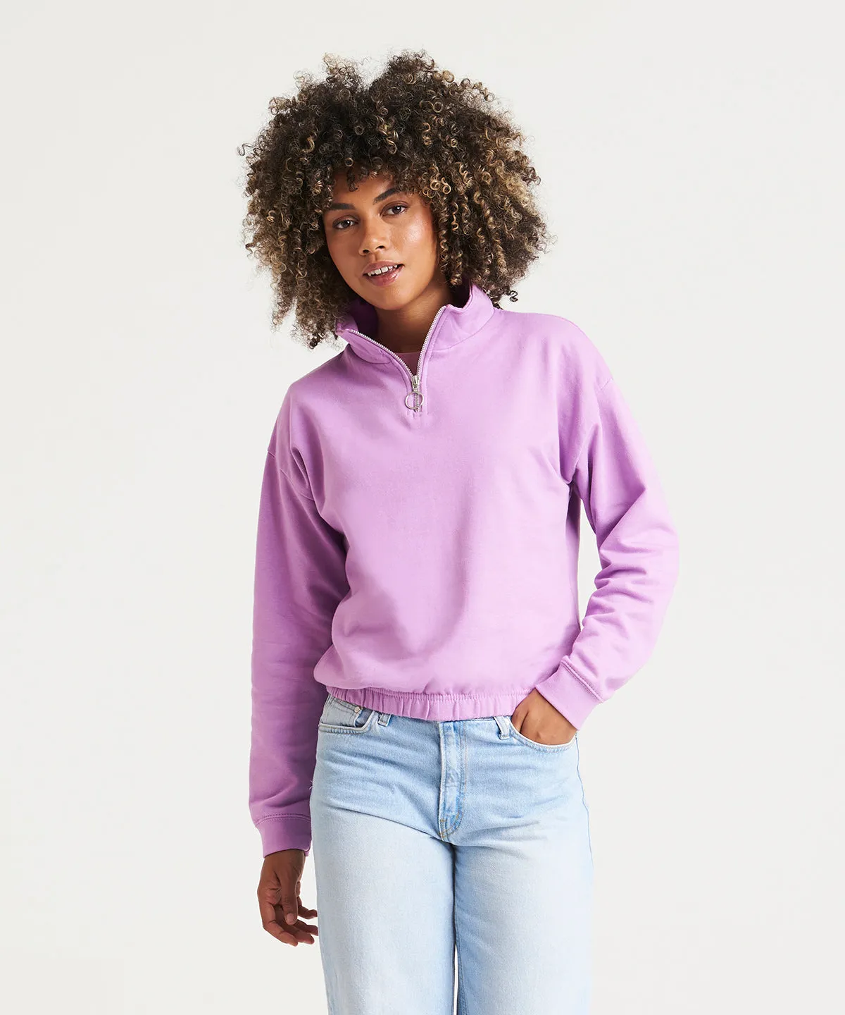 Lavender - Women's cropped ¼-zip sweat