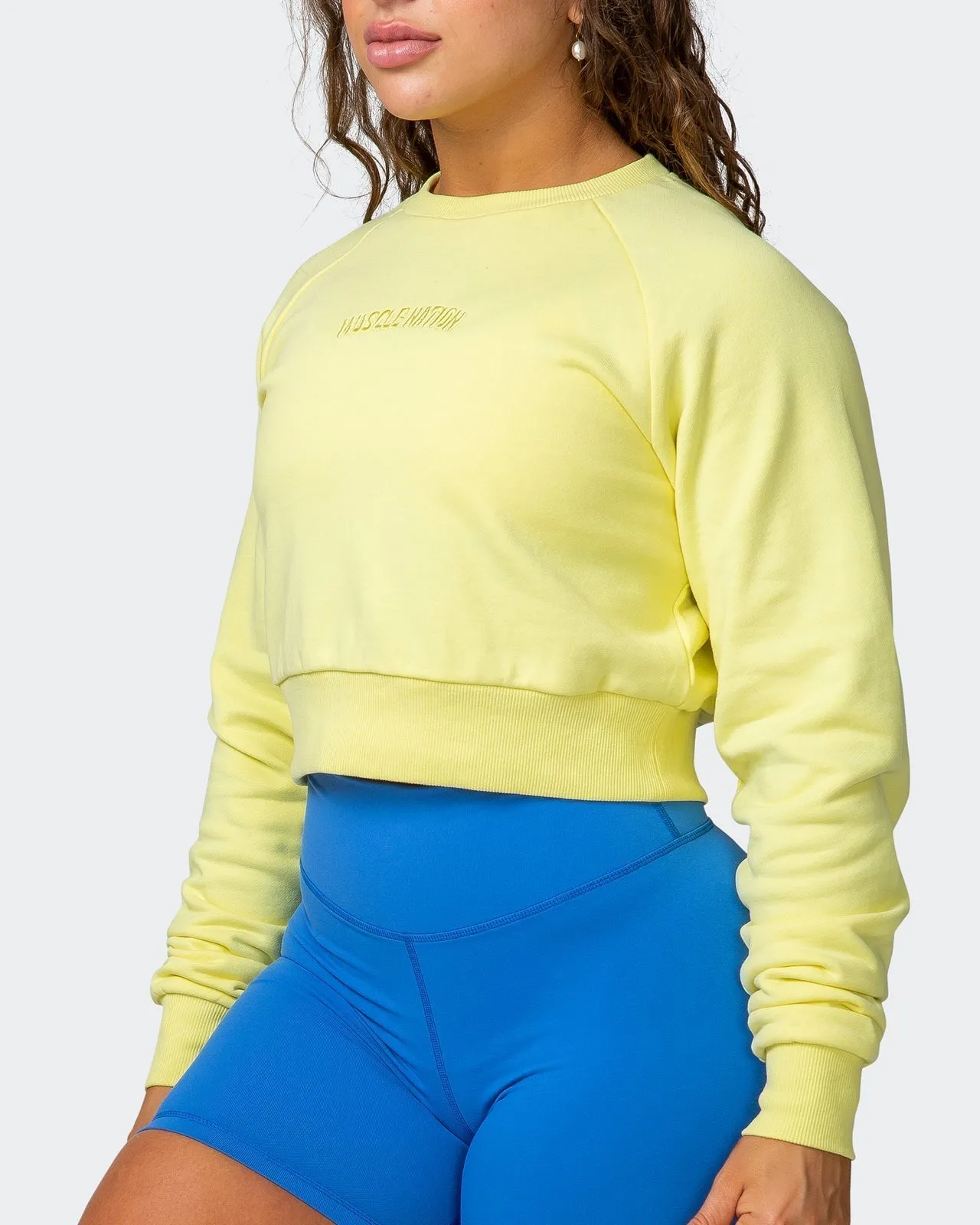 Leisure Cropped Sweat - Sunny Lime