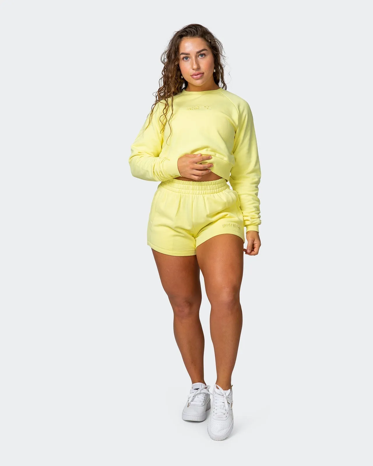 Leisure Cropped Sweat - Sunny Lime