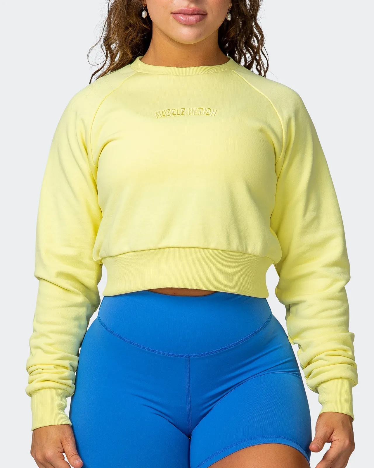 Leisure Cropped Sweat - Sunny Lime