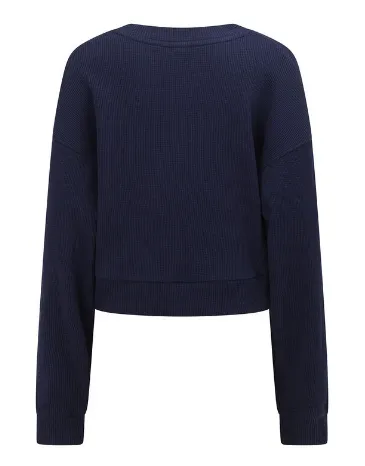 Lorna Jane Elevate Waffle Sweat - French Navy
