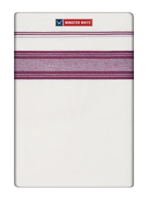 Mens Cotton White Double Layered Dhoti with Fancy Kara  - Vatakara 27150
