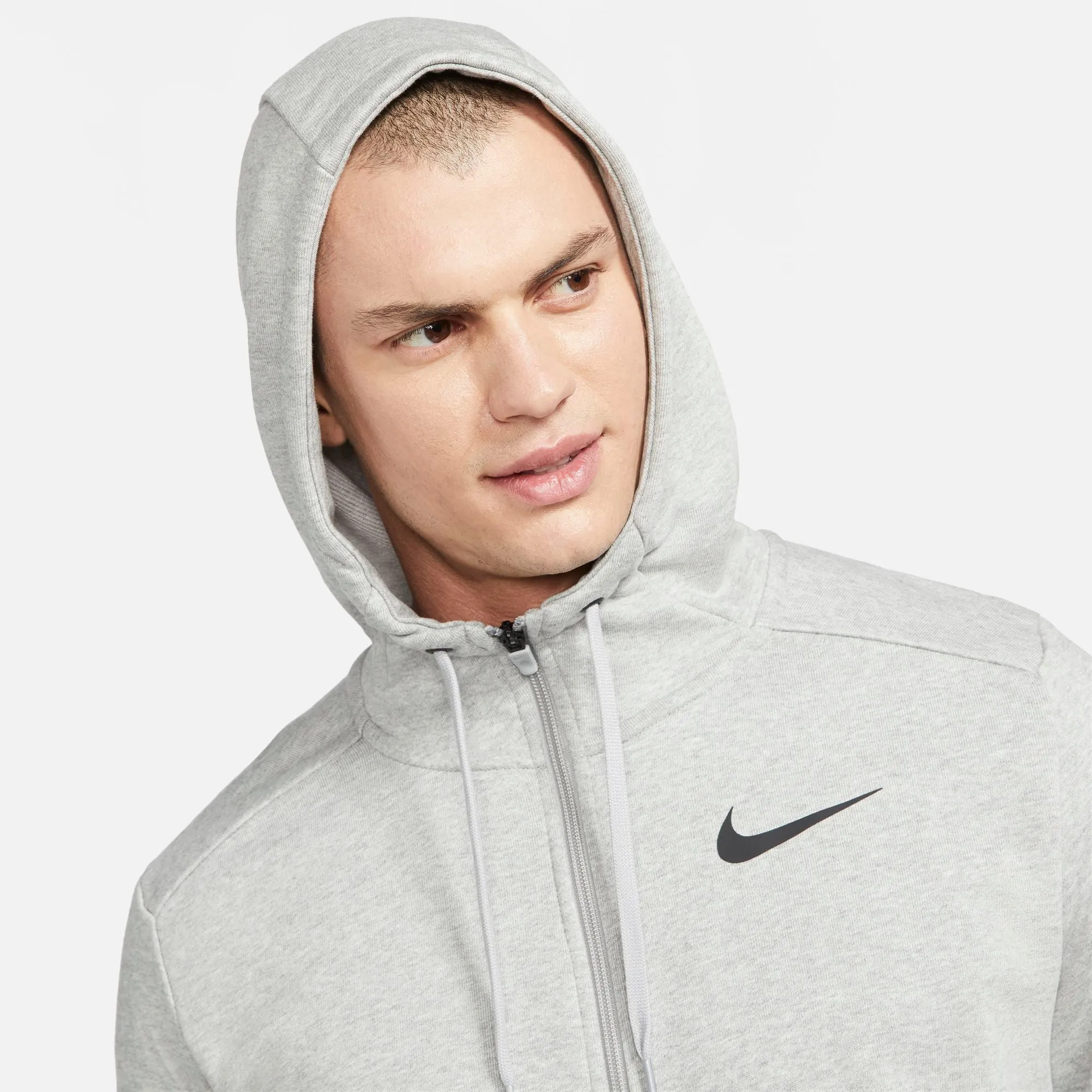 Nike Training Dri-fit Full-Zip Hoody - Dark Grey Heather/Black