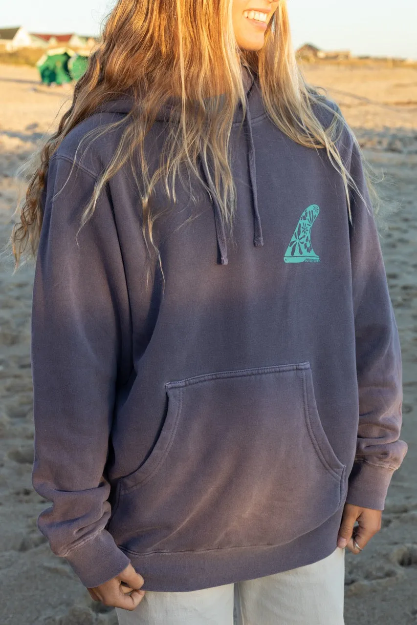 Pigment dyed pullover hoodie- Fin Design