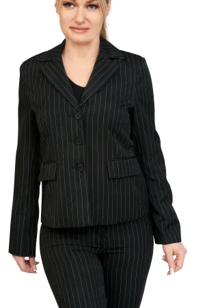 Pinstripe Blazer in Black