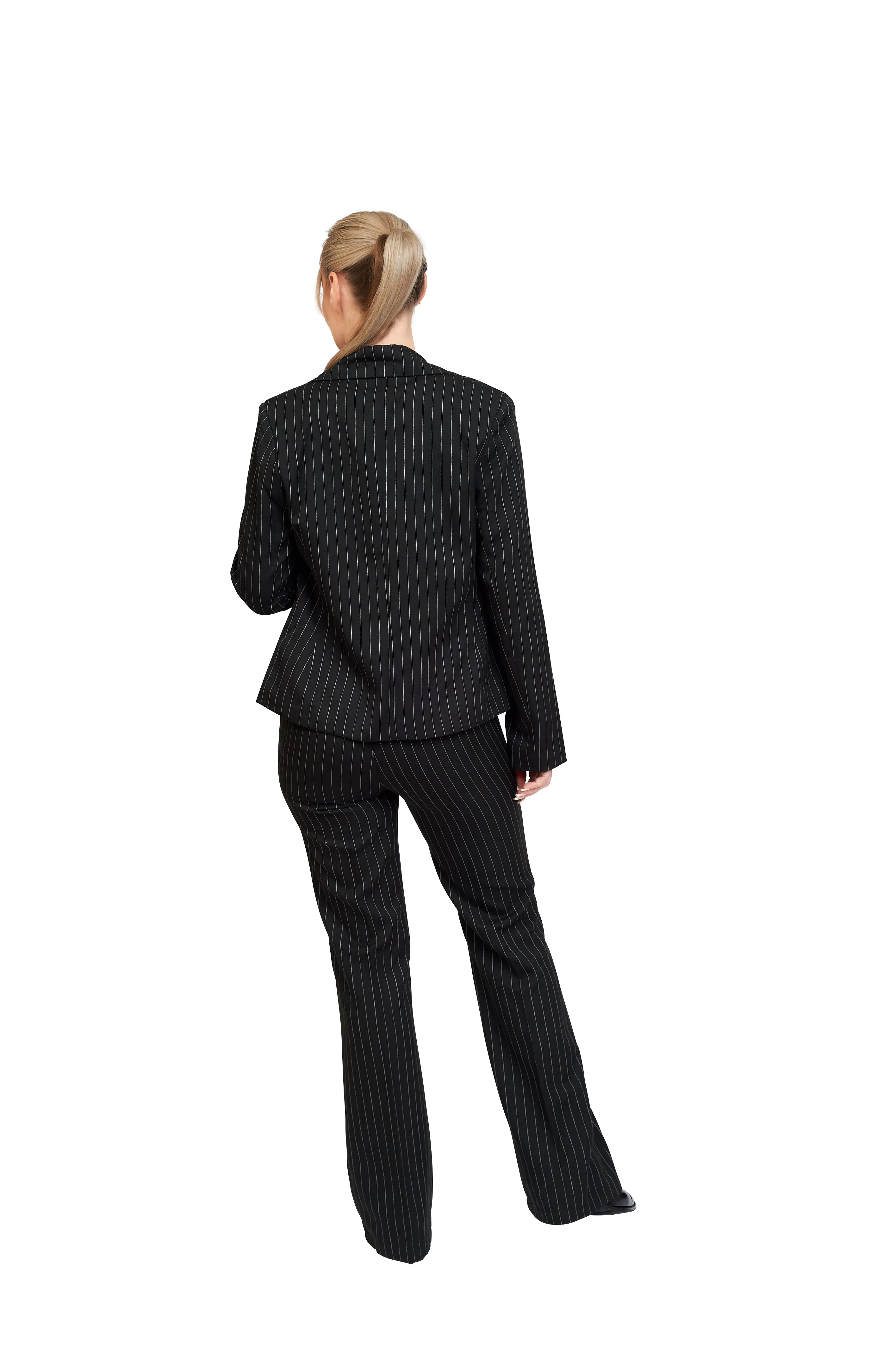 Pinstripe Blazer in Black