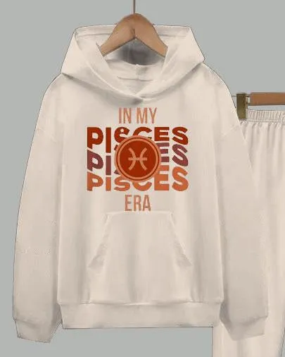Pisces Vibes Long Sleeve Hoodie Two Pieces Set