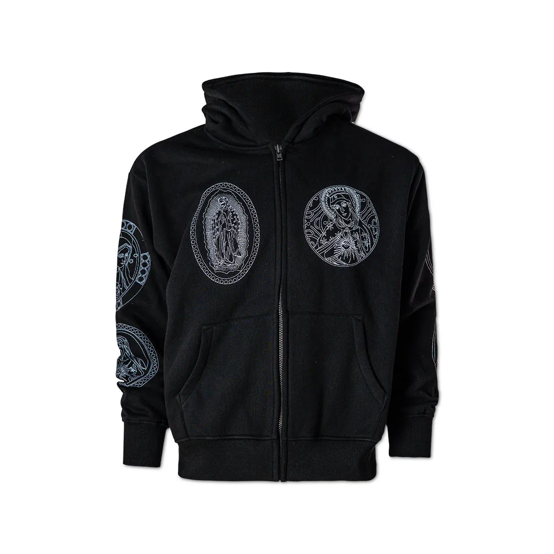 PLEASURES Virgin Zip Hoodie Black - SMALL