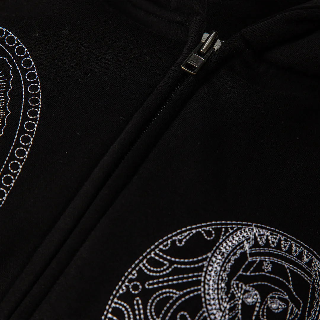 PLEASURES Virgin Zip Hoodie Black - SMALL