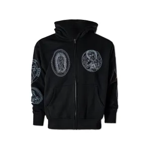 PLEASURES Virgin Zip Hoodie Black - SMALL