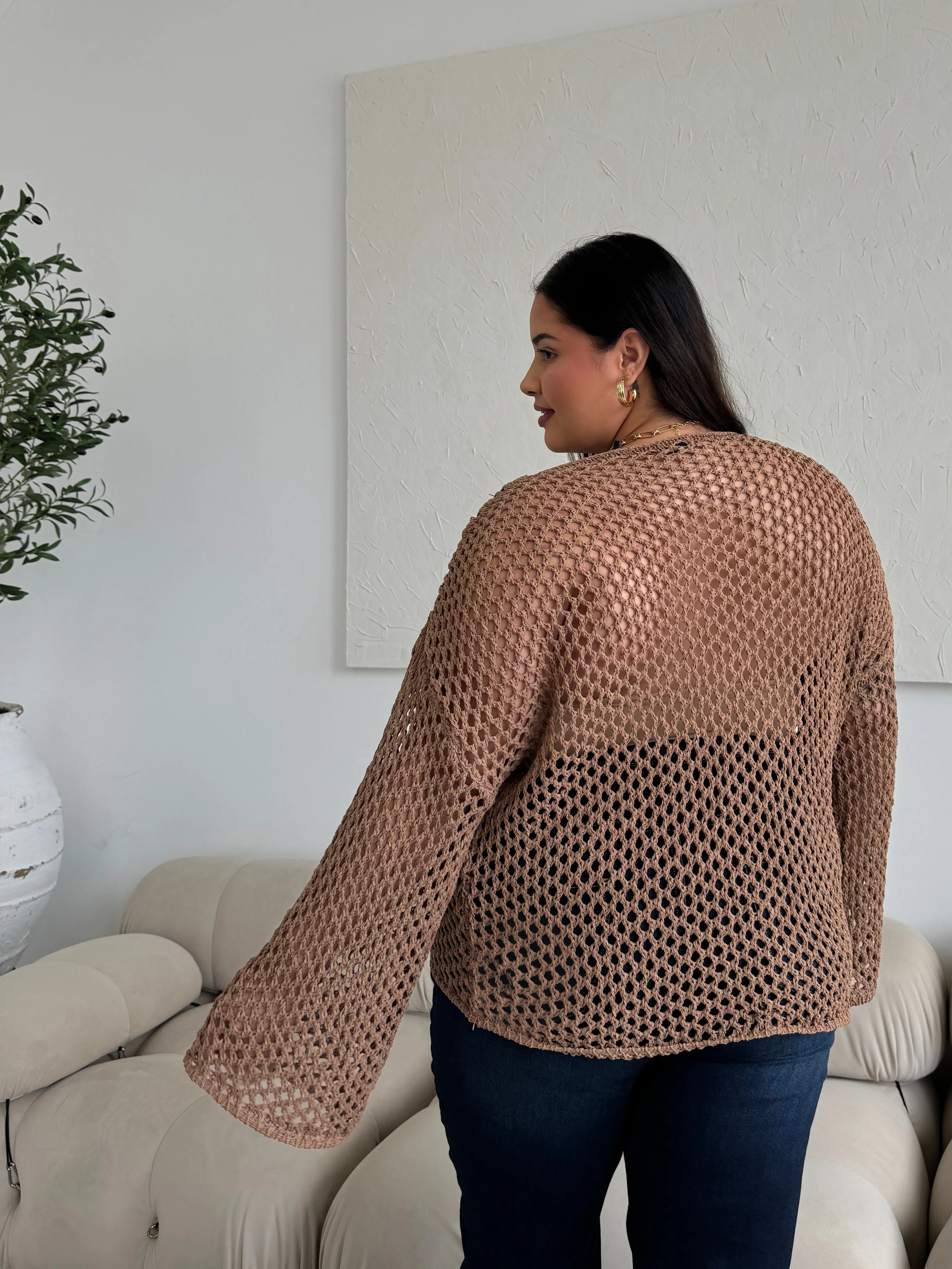 Plus Size Crochet Knit Top