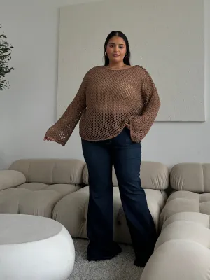 Plus Size Crochet Knit Top