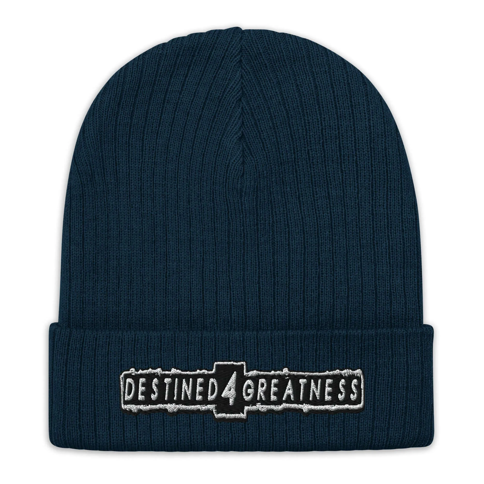 "Destined 4 Greatness" Ribbed knit beanie (Color options available)