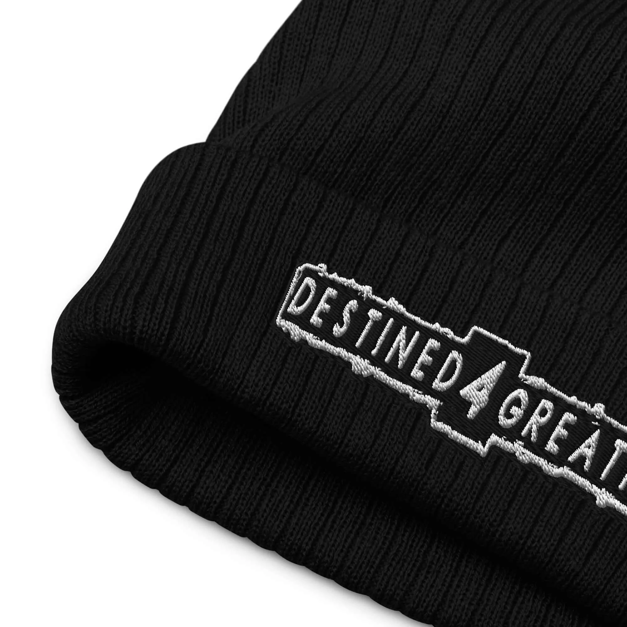 "Destined 4 Greatness" Ribbed knit beanie (Color options available)