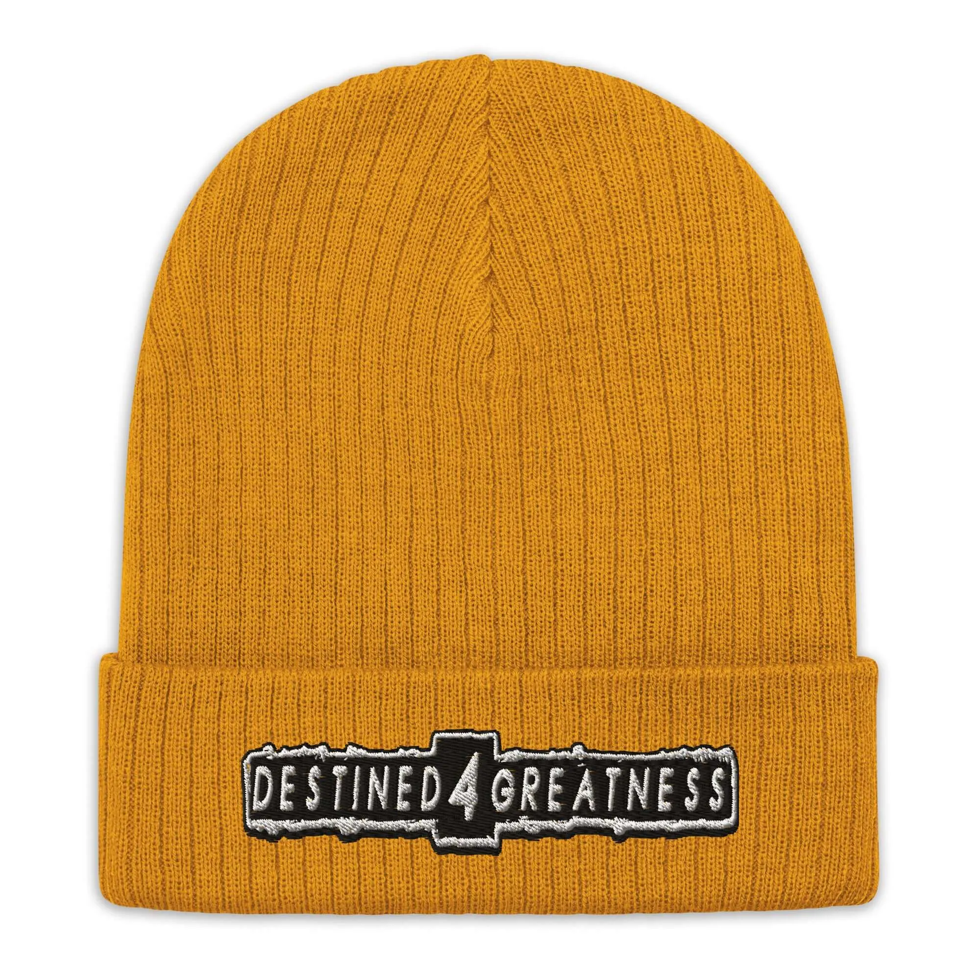 "Destined 4 Greatness" Ribbed knit beanie (Color options available)