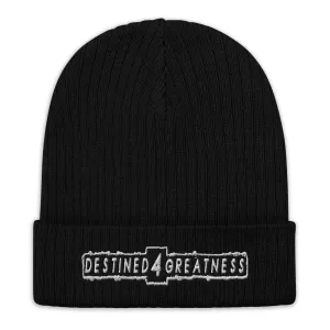 "Destined 4 Greatness" Ribbed knit beanie (Color options available)