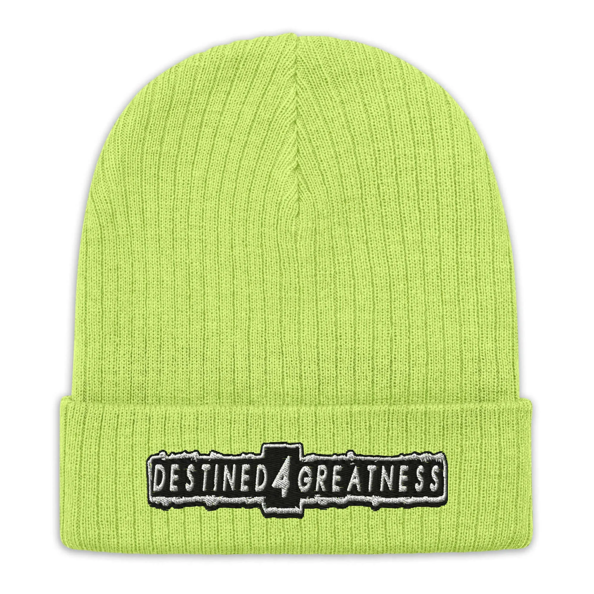 "Destined 4 Greatness" Ribbed knit beanie (Color options available)