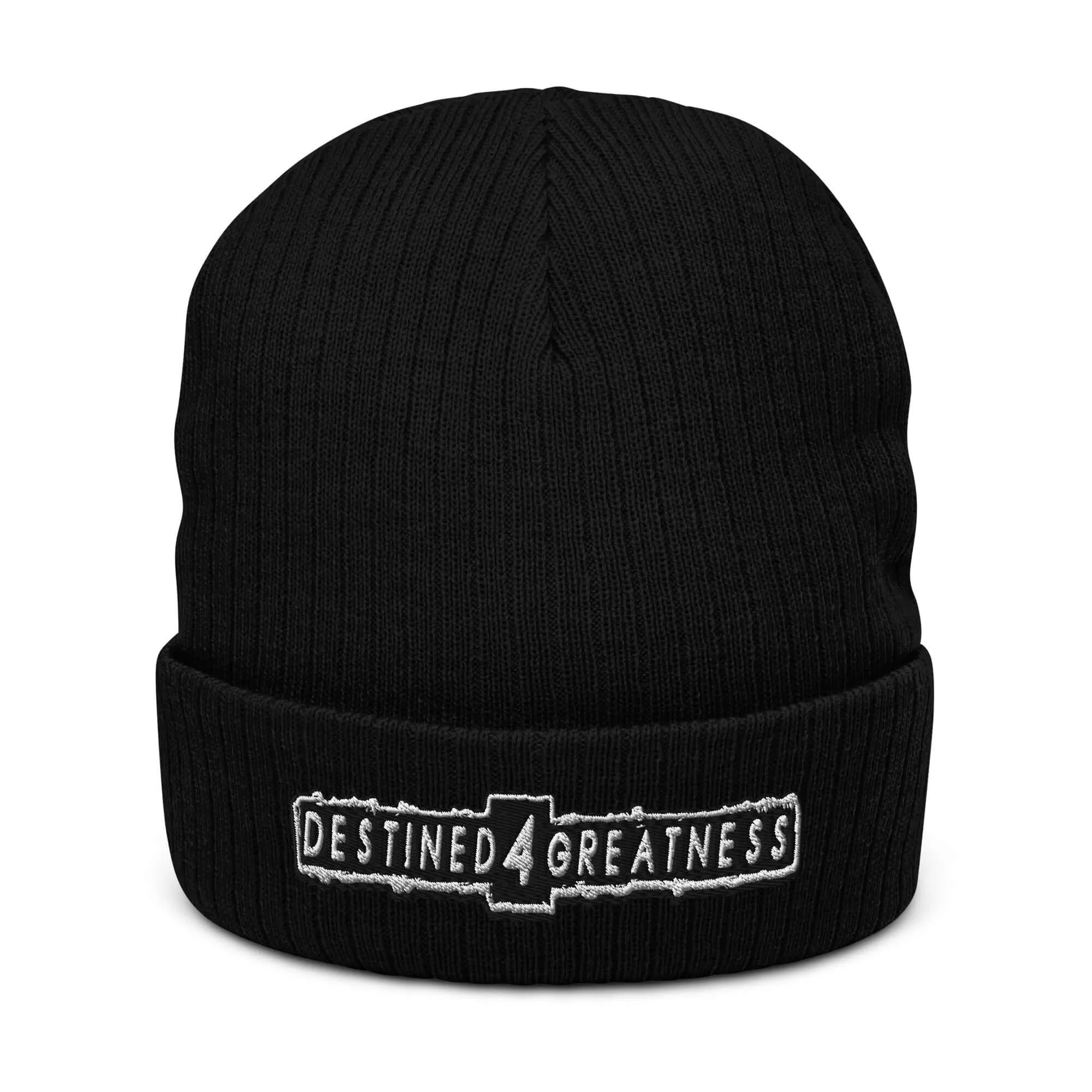 "Destined 4 Greatness" Ribbed knit beanie (Color options available)