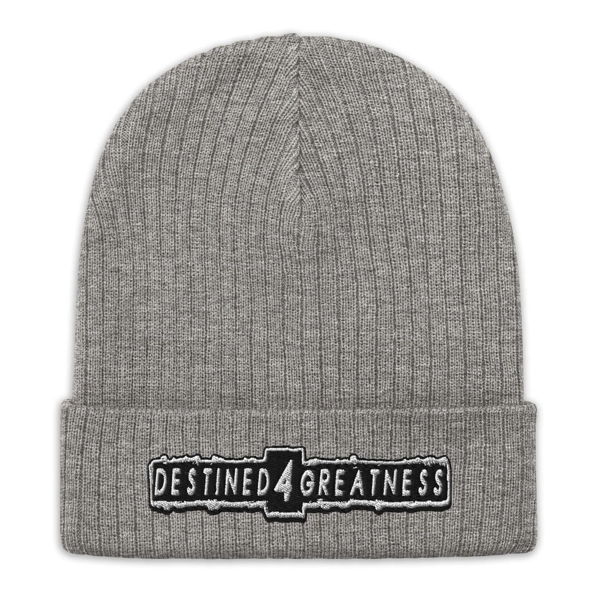 "Destined 4 Greatness" Ribbed knit beanie (Color options available)