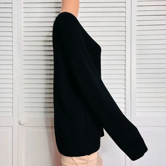 RAG & BONE Black Knit Ribbed Sweater Size Medium