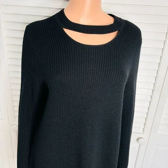 RAG & BONE Black Knit Ribbed Sweater Size Medium