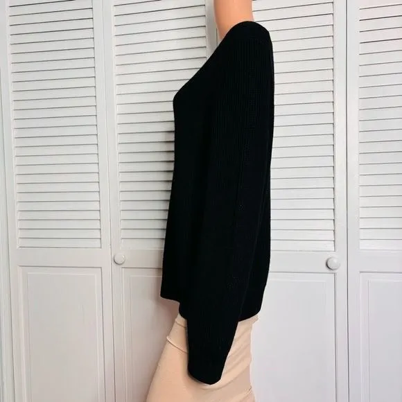 RAG & BONE Black Knit Ribbed Sweater Size Medium