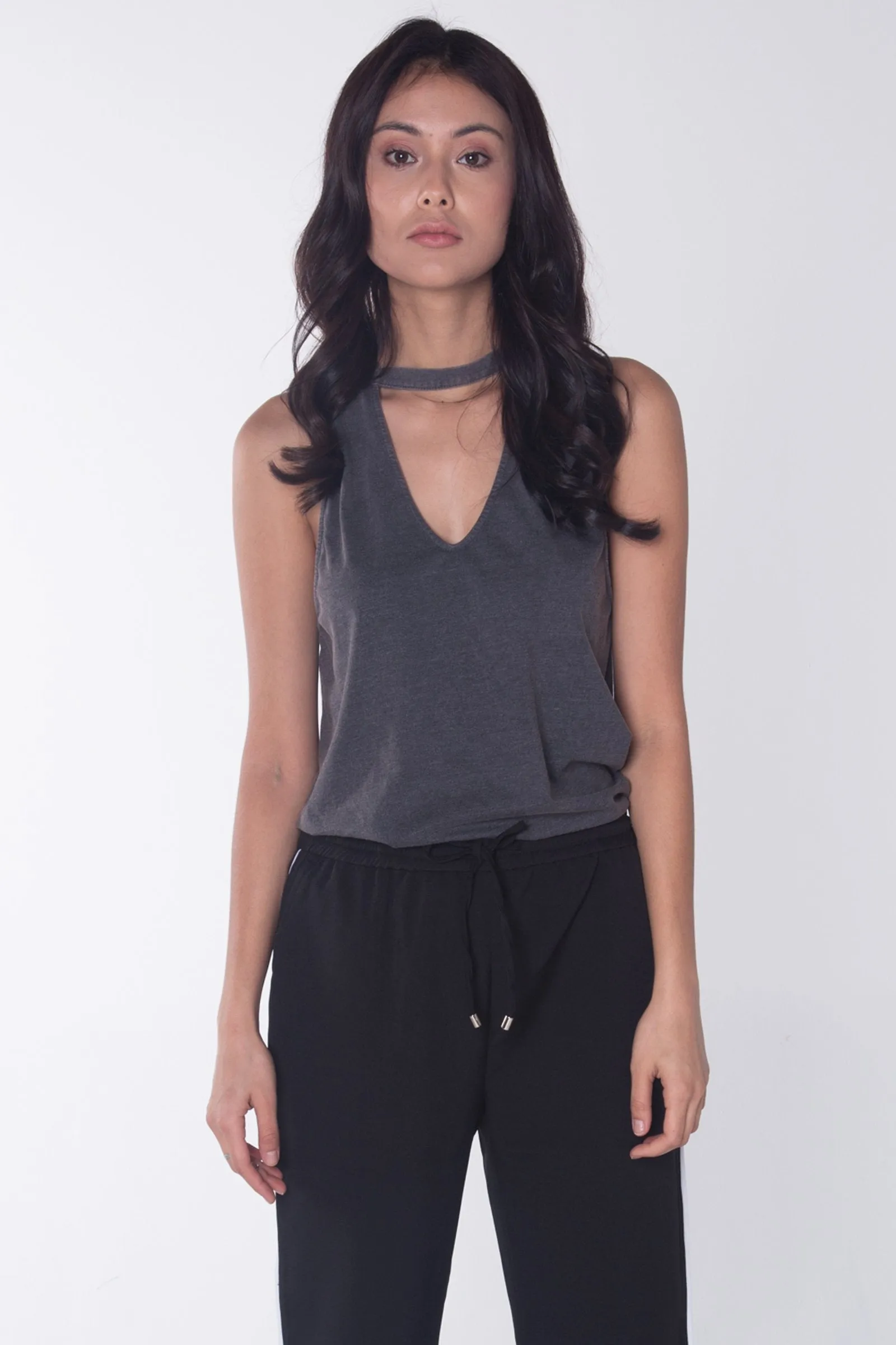 Relaxed Fit Tank Top With Raw Edge Effect