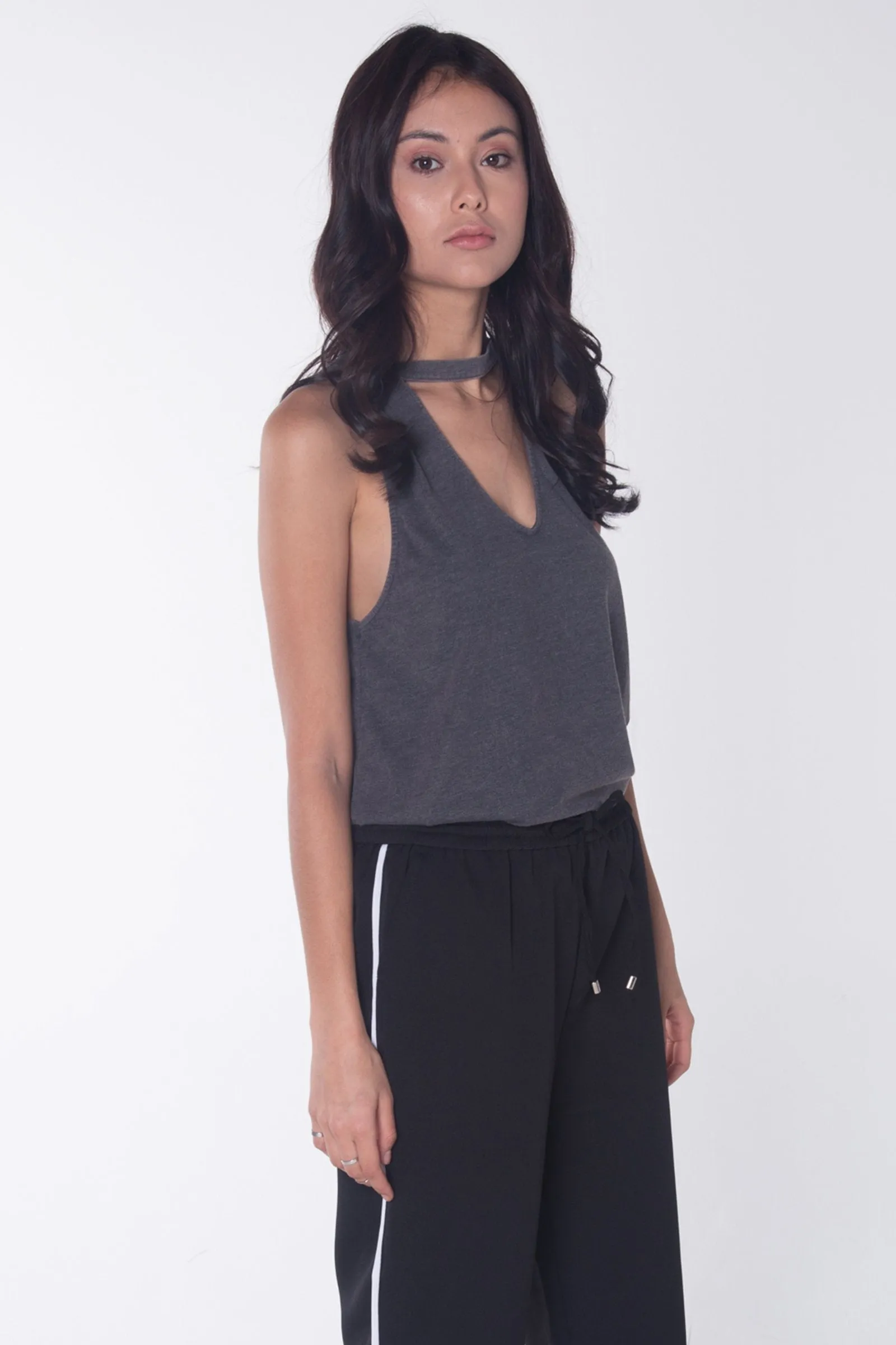 Relaxed Fit Tank Top With Raw Edge Effect