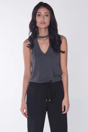 Relaxed Fit Tank Top With Raw Edge Effect