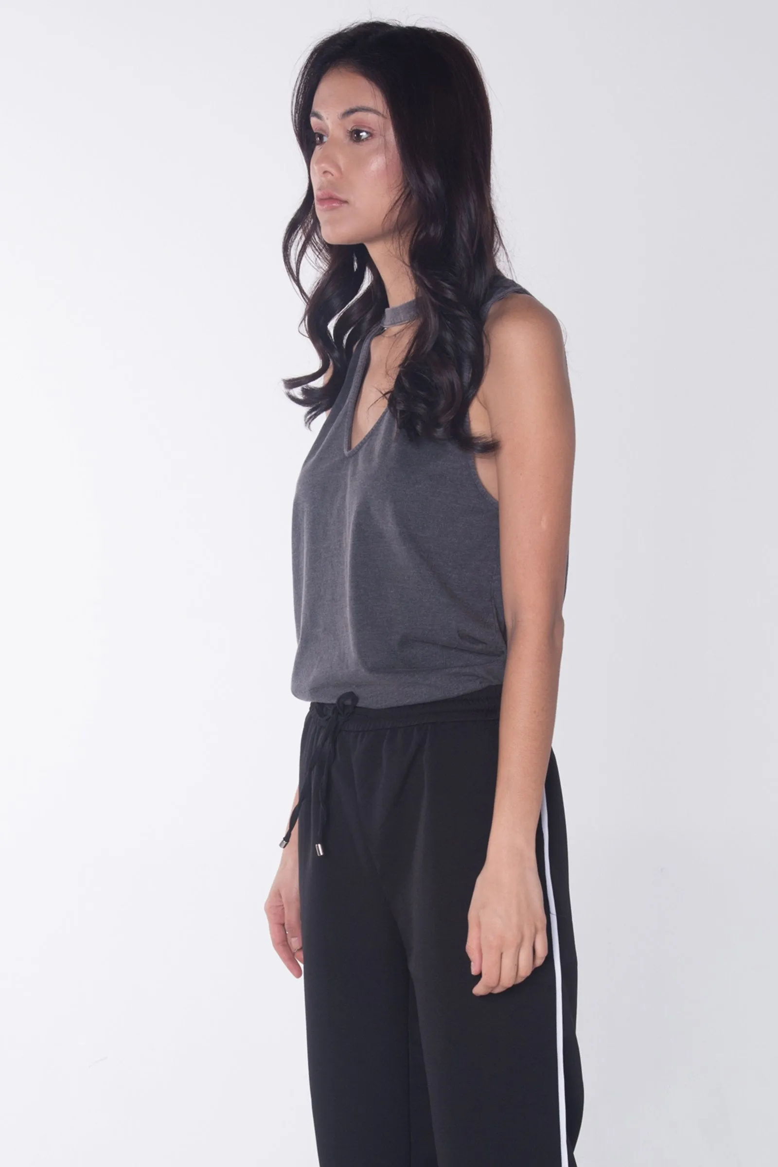 Relaxed Fit Tank Top With Raw Edge Effect