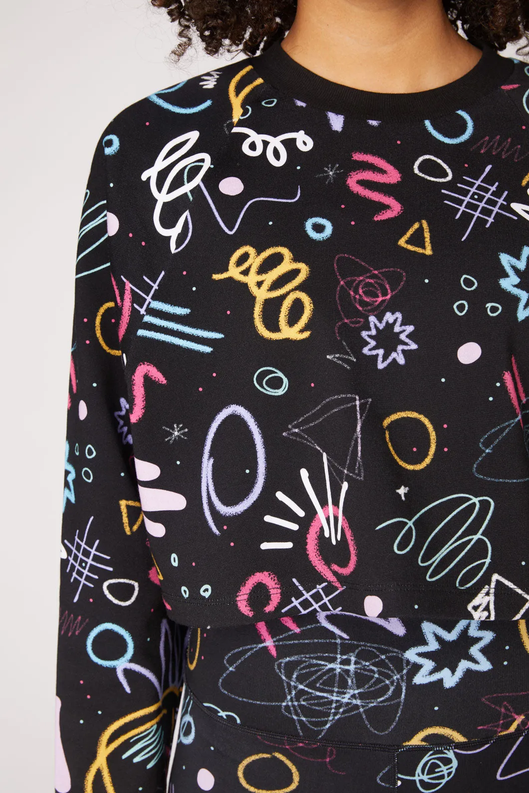Scribble Cropped Sweat
