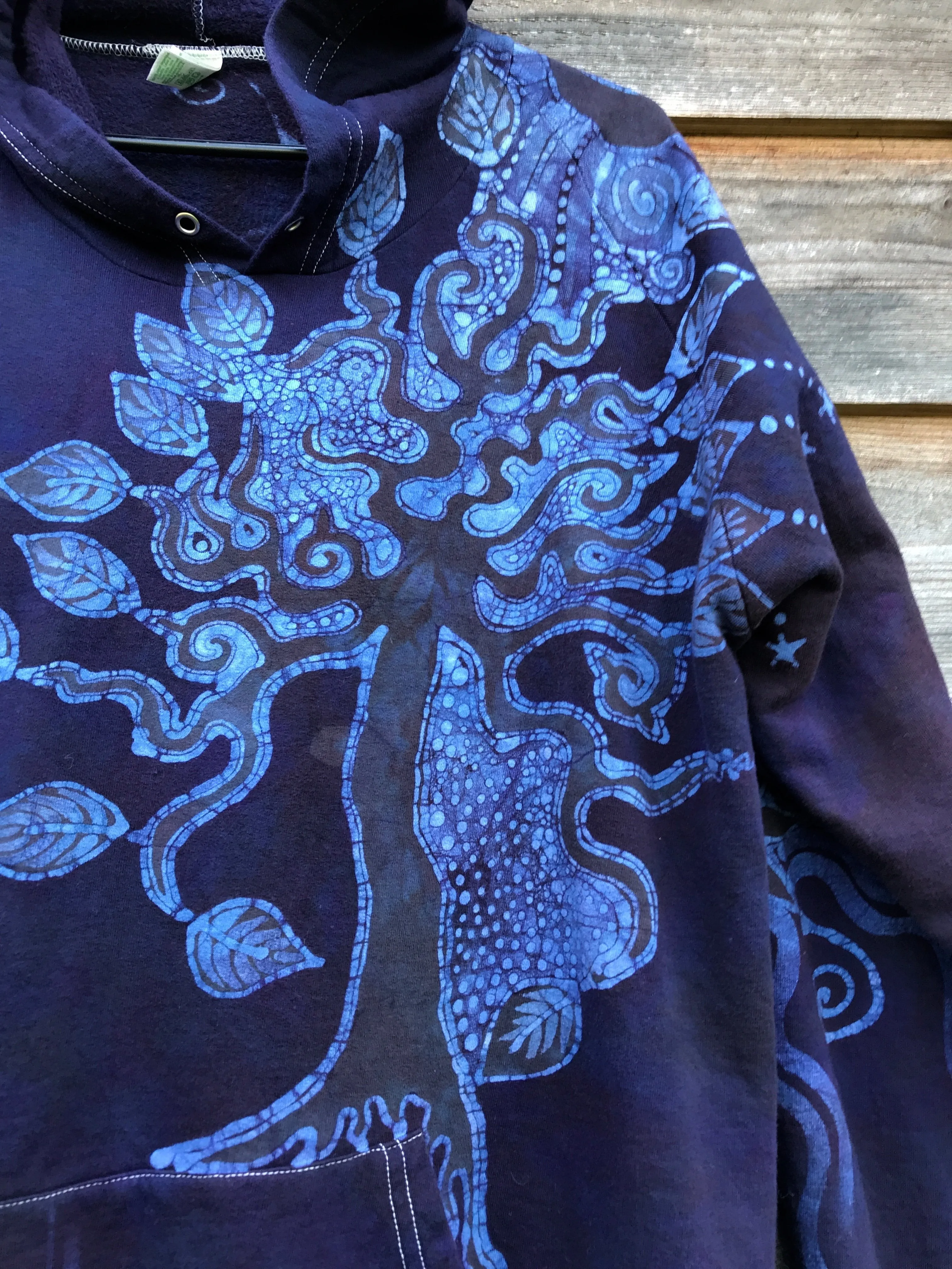 Sees The Forest For The Magnificent Trees Handmade Batik Hoodie