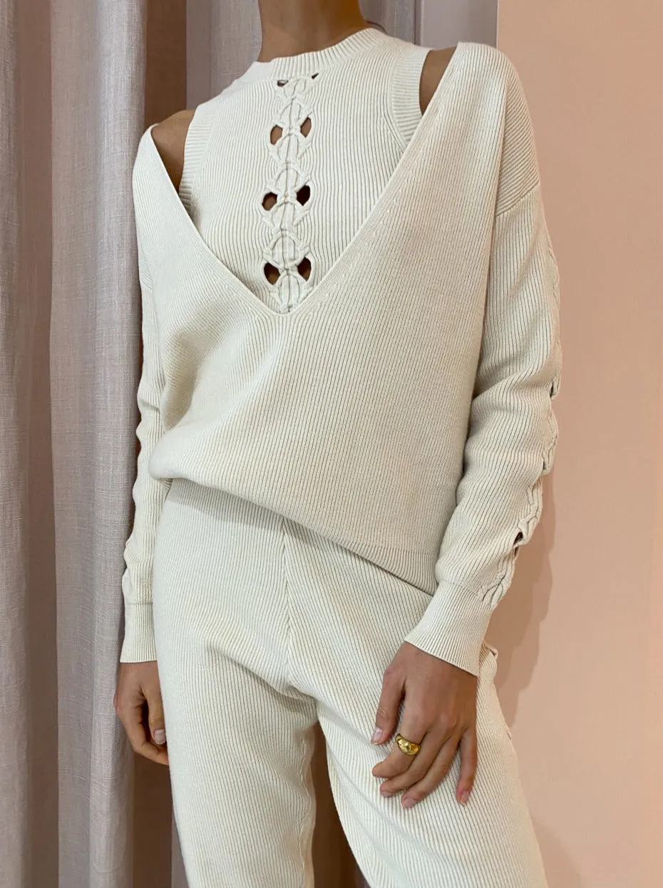 Sovere Ease Knit Lounge Pant in Almond